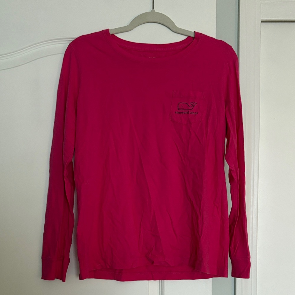 Vineyard Vines Fuchsia Long Sleeve with Whale Design